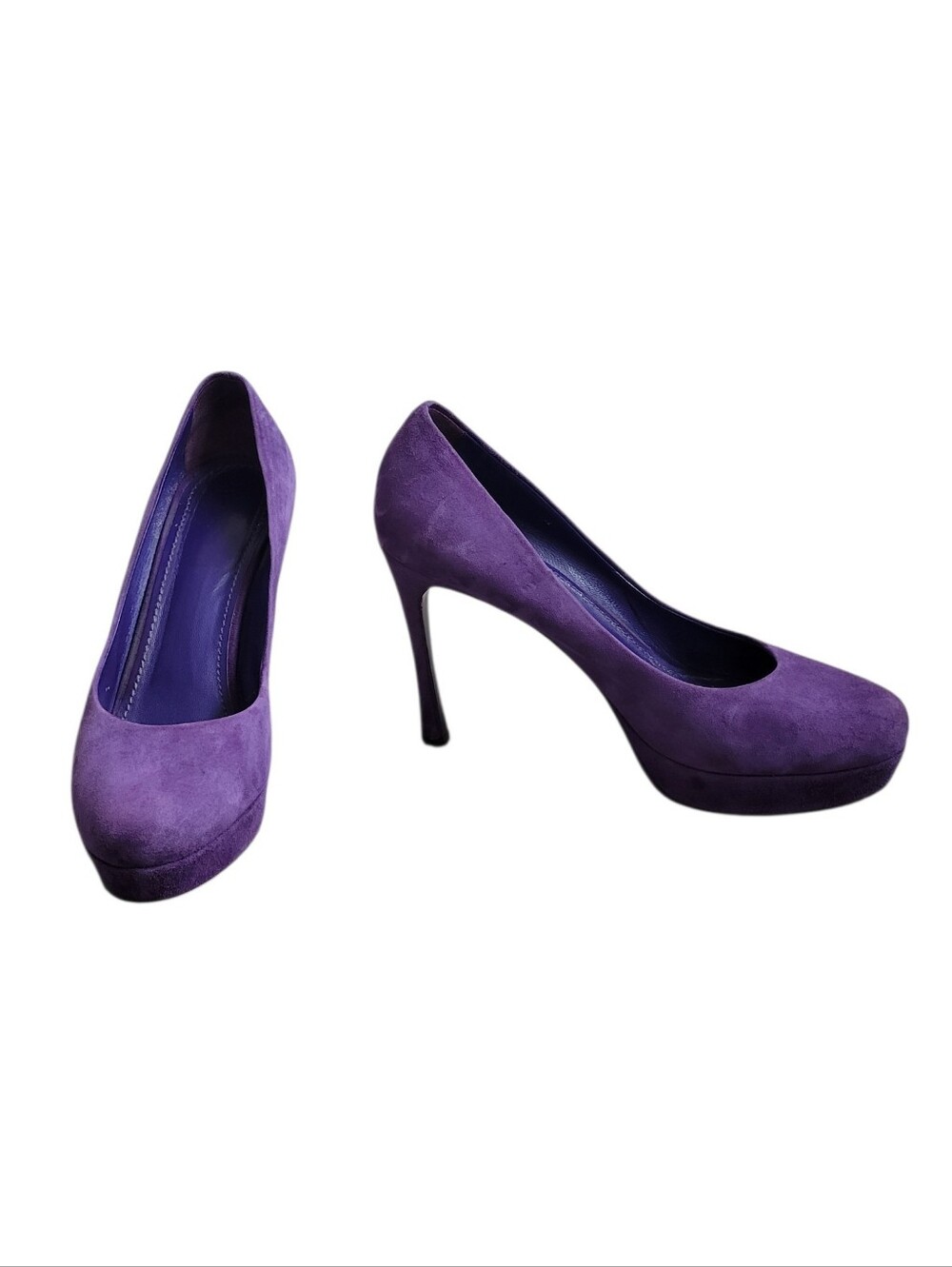 YSL Yves Saint Laurent Gaby Purple Suede Pumps